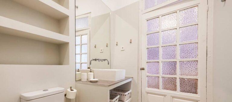 Toilet with built in washbasin cabinet with white porcelain sink